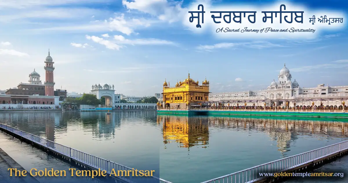 Golden Temple Amritsar surrounded by Sarovar